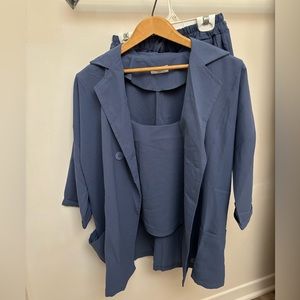 Oversized blazer, tank & short set